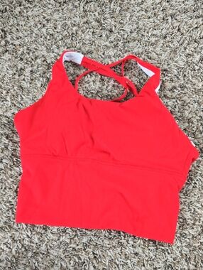 NVGTN Red Longline Strappy Crop Sports Bra